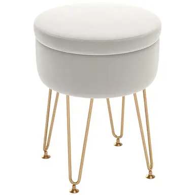 Homcom Ottoman Storage Opulent Cream/Gold