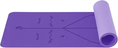 Gute Nacht Yoga-Matten 6 mm Yoga-Matte Gymnastik-Matte TPE Sport-Matte Rutschfeste Fitness-Matte Trainings-Matte Pilates-Matte für Yoga-Pilates-Training 183 x 61 x 0,6 cm Violett/Flieder 183*61*0,6cm