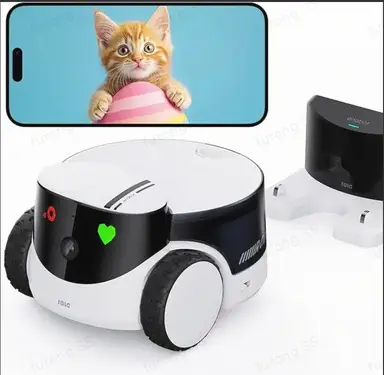 ENABOT Rola PetPal Pet Companion Robot - UK Plug, Remote Interaction for Dogs & Cats