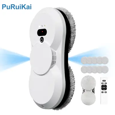 PuRuiKai elektrische automatische raamreinigingsrobotstofzuiger met afstandsbediening en tweerichtings automatisch sproeisysteem