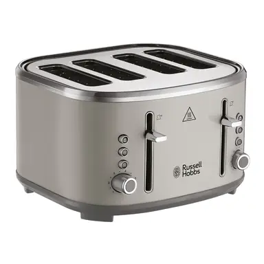 Russell Hobbs Stylevia 4 Slice Toaster, Extra-Wide Slots, 1670 W, Mocha, Taupe/Brown - 26293