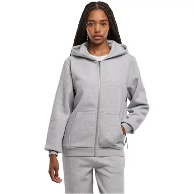 Urban Classics Damen Flauschiger Zip Hoody Sweat & Fleece - Kapuzenjacke mit Reißverschluss lightasphalt XL