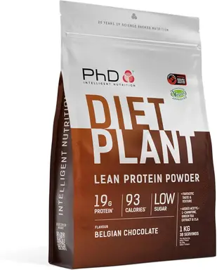 PhD Diet Plant Protein Nutrition Powder Belgian Chocolate Flavour - 1kg
