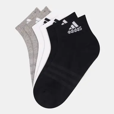Adidas Chaussettes Courtes Rembourrées Blanc Noir Gris (6 Paires) 37-39	