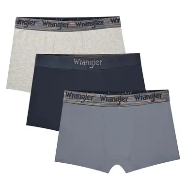 WRANGLER Wra trunks Montel - Flintstone/ marineblauw/ gemêleerd grijs - maat M