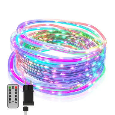 LZQ LED Stripe Lichterschlauch Aussen 8 Modi Dimmbar Warmweiß / Farblicht Farblicht 10M 100LED | Weihnachten
