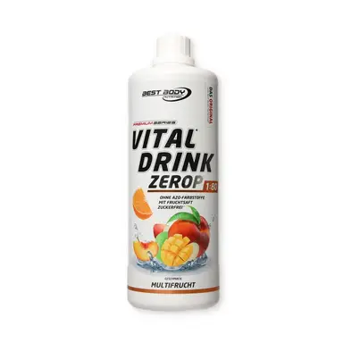 BEST BODY NUTRITION Vital Drink ZEROP – Multifrucht, Original Getränkekonzentrat, Sirup, zuckerfrei, 1:80 für 80 Liter, 1 L (1er Pack / 1 Packung)