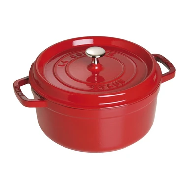 STAUB Cocotte Classic emaille gietijzeren braadpan - 24 cm, kersenrood, 3,8 L