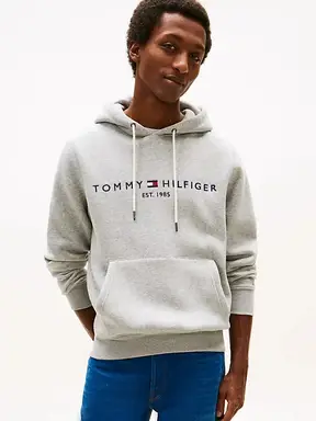 Tommy Hilfiger Core tommy logo capuchontrui heren XXL cloud melange