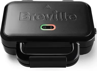 Breville Ultimate Deep Fill Toastie & Sandwich Maker - Black, Stainless Steel, 2 Slice, Removable Non-Stick Plates, VST082