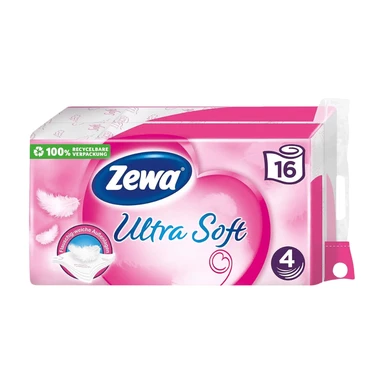 Zewa Toilettenpapier "Ultra Soft" 4-lagig, 16 x 150 Blatt (16 Rollen)
