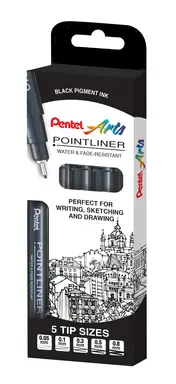 Pentel Pointliner Black Pack of 5