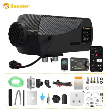 Sunter 12V/24V Diesel Heater, 8 KW Diesel Air Heater, with Auto Start-Stop, Timer Function, Bluetooth APP & Remote Control, Car Heater with 10L Fuel Tank for Car Truck Garage Boat RV