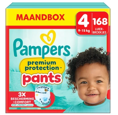Pampers Premium Protection Pants Maat 4 – 168 Luierbroekjes (Voordeelverpakking)