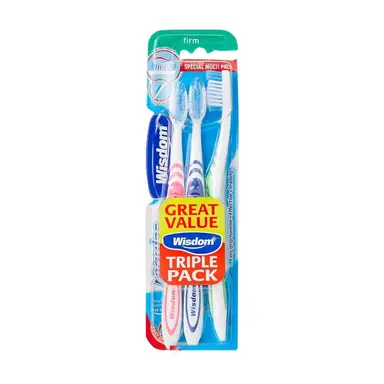Wisdom Regular Toothbrushes  Fresh Firm   3 Pack