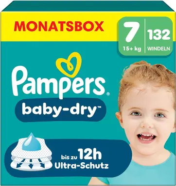 Pampers Baby Dry Größe 7 Extra Large 15+kg Monatsbox 132 Stück