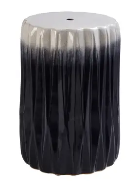 Interiors by Premier Side Table Azul Ombre Ceramic Dark Navy/Silver