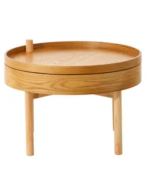 Interiors by Premier Side Table Viborg Storage Top Round Natural Large