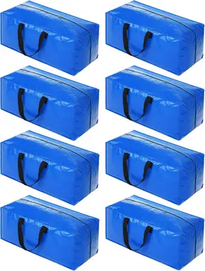 Storage bags with lids, 8-pack, heavy-duty moving cardboard box, large size with zipper and handles, suitable for clothing storage, moving, camping, storing bedding, etc.,73*34*37cm