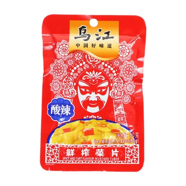 Wu Jiang Shredded Pickled Mustard Greens, Hot & Sour Flavor,80g