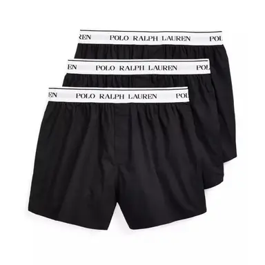 Ralph Lauren Stretch Cotton Boxer 3-Pack - Black