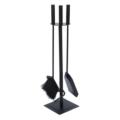JVL Malham Contemporary Fireside Companion Tool Set – Black, Steel