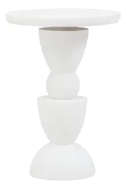 Fifty Five South Walsa Side Table Shaped Mango Wood Whitewash