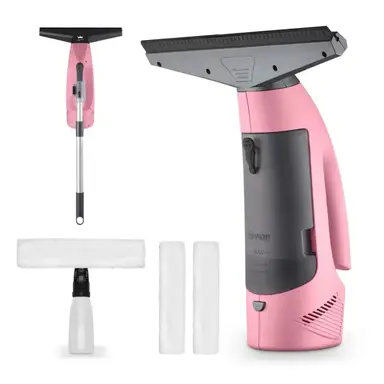 Swan x Lynsey Rechargeable Cordless Window Vacuum Cleaner, Extension Pole, 35Minutes Runtime - Pink, SC59010QOC