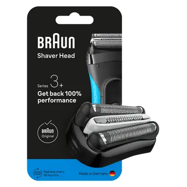 BRAUN Series 3+ Electric Shaver Replacement Head, Compatible with Series 3+ and Series 3 ProSkin Shavers, 32B