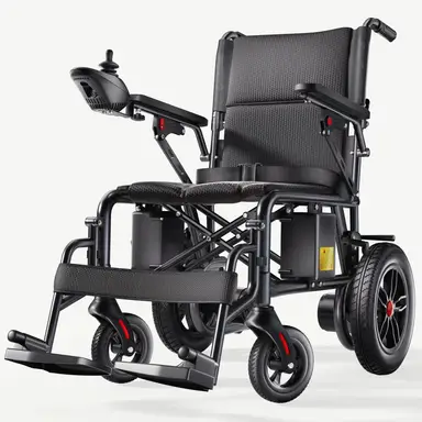 Homyking elektrische rolstoel voor volwassenen - 25 km actieradius - lichtgewicht, opvouwbaar - gemotoriseerde powerchair voor binnen/buiten - compact ontwerp - zwart