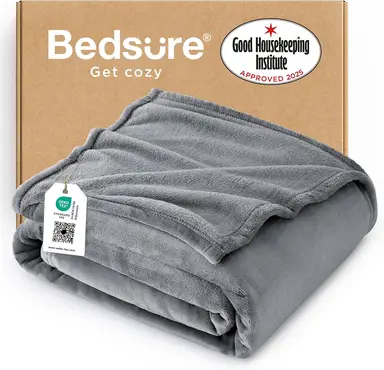 Bedsure Flannel Blanket - Solid UK Quiet Shade, 130x150cm, 1 Piece, 100% Polyester