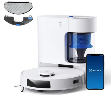 ECOVACS DEEBOT N20 PLUS Robot Vacuum - 8,000Pa Suction, With Mop, 300 Mins Runtime, ZeroTangle Technology, Bagless PureCyclone Self-Empty Station, LDS Navigation