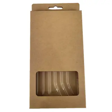 Huacan Transparent straw set with high borosilicate glass and high temperature resistance, 7-piece set