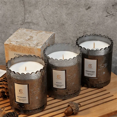 Zooly Lace Edge Cup Scented Candle - San Diego Blackwood, 200G, 1PC