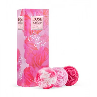 Rose of Bulgaria - Geschenkset met 3 Handgemaakte Glycerinezepen
