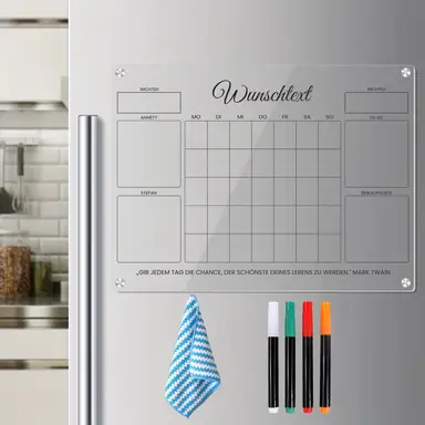 Alphynix Familiensplaner 1 Stück, magnetischer Dry-Erase-Organizer mit Wochenplanung, To-do-Liste und Einkaufsbereichen, inkl. 4 Stiften und Reinigungstuch für die Heimorganisation