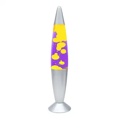 Global Gizmos Lava Lamp Rocket Yellow/Purple/Silver