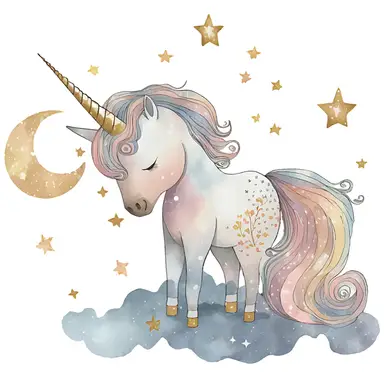 Unicorn pattern toilet seat sticker, self-adhesive bathroom wall sticker, toilet seat decal, DIY removable waterproof sticker,Moon Unicorn
