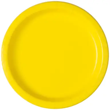 Unique Party Paper Plates, Neon Yellow 22cm, 16 Pack