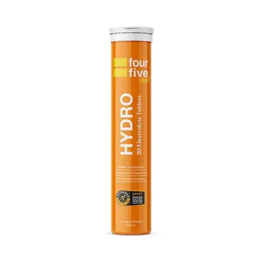 fourfive Electrolyte Tablets Orange & Mango, Essential Vitamins & Electrolytes for Hydration & Recovery, Vegan, 20 Tablets