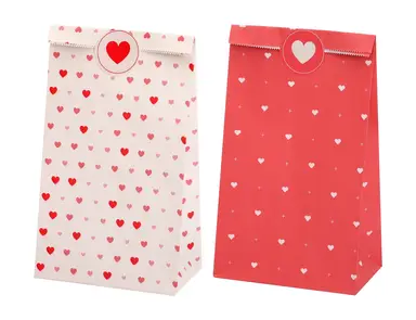 Mikirei Party Bags Hearts Red/White 6pcs