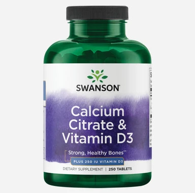 Swanson Citrate de calcium avec vitamine D - 250 comprimés