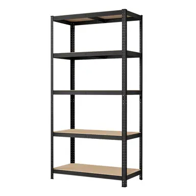 SONGMICSHOME  5-Tier Shelving Unit, Steel Shelving Unit for Storage, Tool-Free Assembly, for Garage, Shed, Load Capacity 600 kg, 50 x 100 x 200 cm, Black