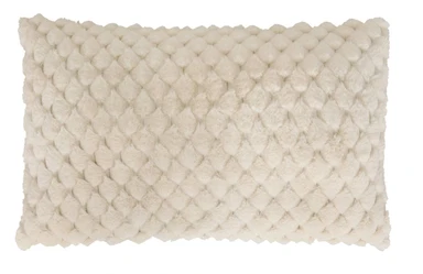 Atmosphera Adriel Coussin fausse fourrure jacquard beige - 80 x 50