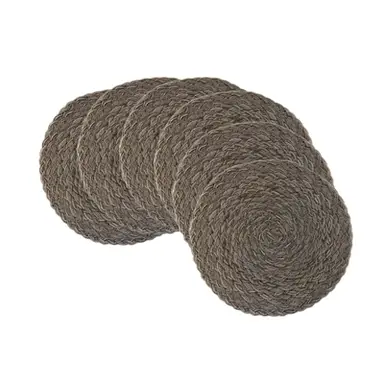 Corde tressée trois brins en polyester, grise, 80g  
Lot de 6 sets de table ronds tissés à la main en coton 38cm - Gris Pailleté, Faciles à Nettoyer, Idéal pour Fêtes, Mariages et Réceptions