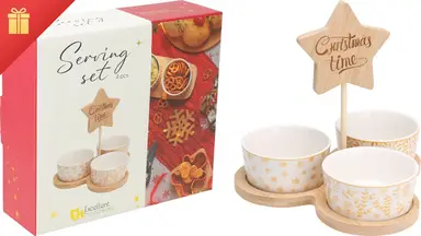 Koopman Serveerset Bamboe Kerst