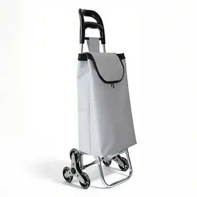 Strong bird Chariot de courses pliable de grande taille avec poignée ergonomique - Gris