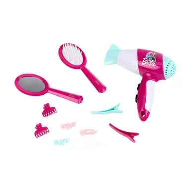 Theo Klein 5790 Barbie Styling Set | Accessories in Barbie Look | Incl. Children's Hair Dryer with Cool Air Function | Toy for Children from 3 Years