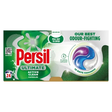 Persil Ultimate PODS, Washing Liquid Laundry Detergent Capsules, Active Clean, 24 Washes