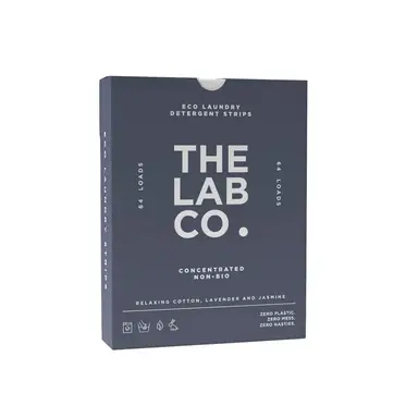 The Lab Co. Laundry Detergent Strips Washing Sheets | Eco Ultra-Concentrated | Non-Bio for Sensitive Skin | Non-Toxic Fragrance | EDC-Free | Lab-Tested | Relaxing Cotton Lavender Jasmine | 64 Loads